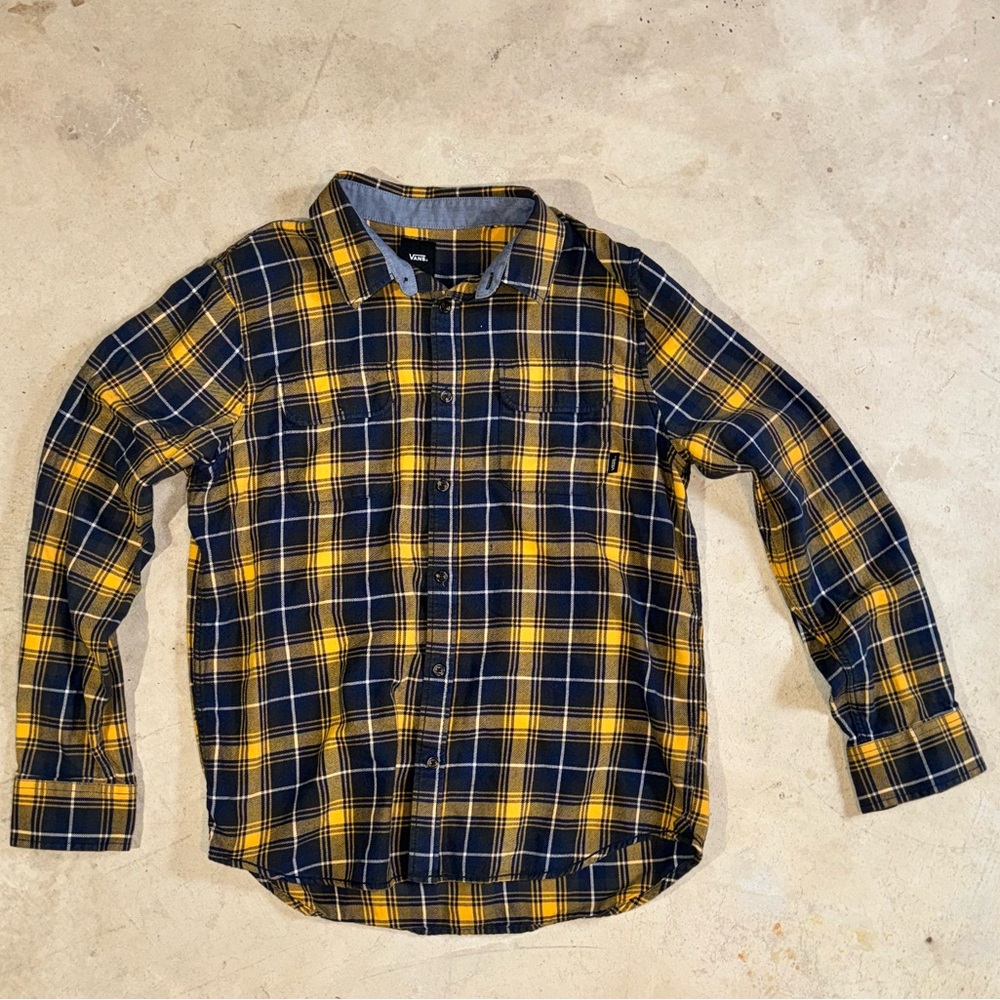 Vans Yellow & Blue Flannel Size Small